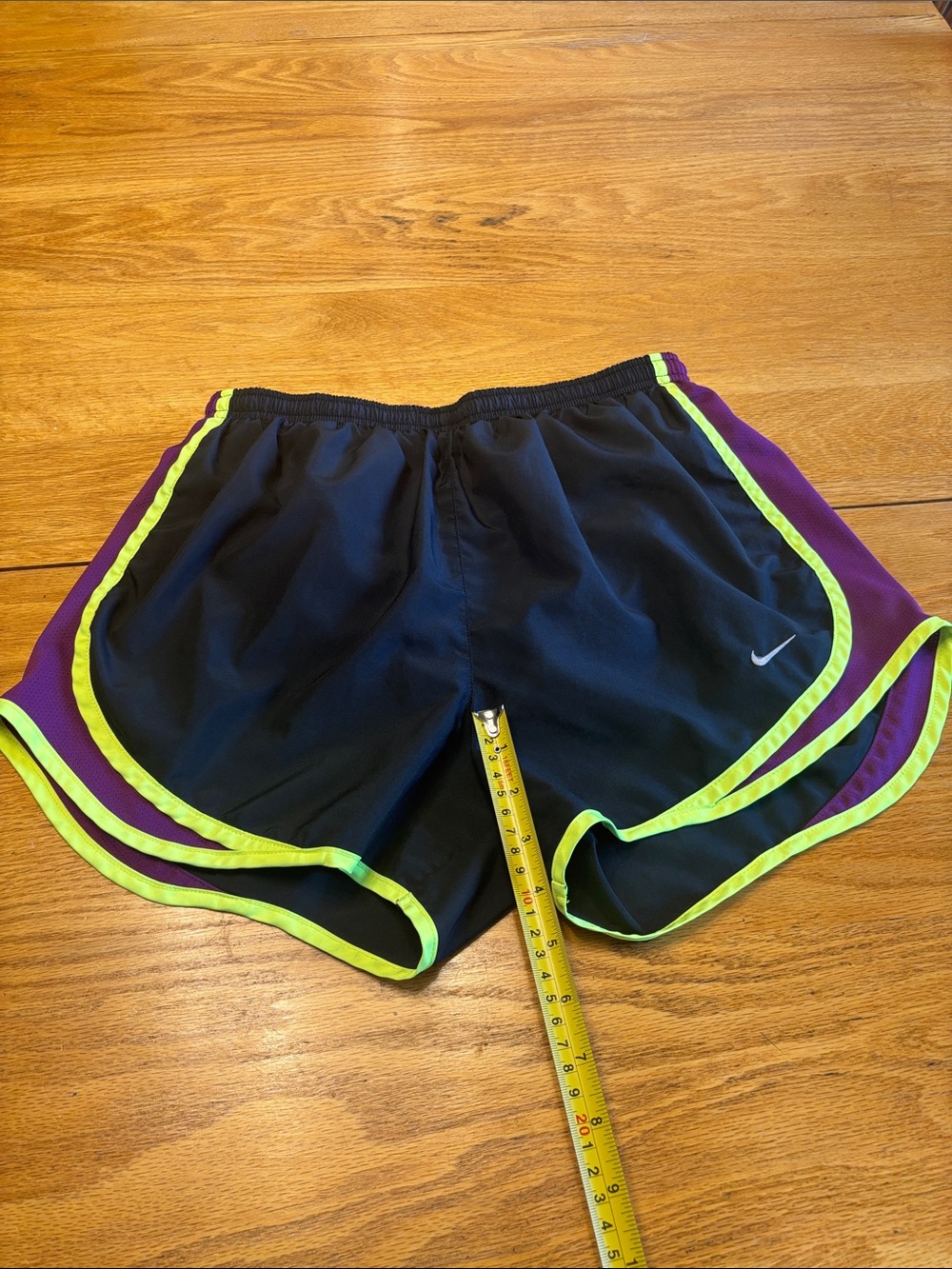 Nike Neon Yellow Sports Bra with Black Shorts & Purple Tee . Please note sizes - Picture 12 of 12